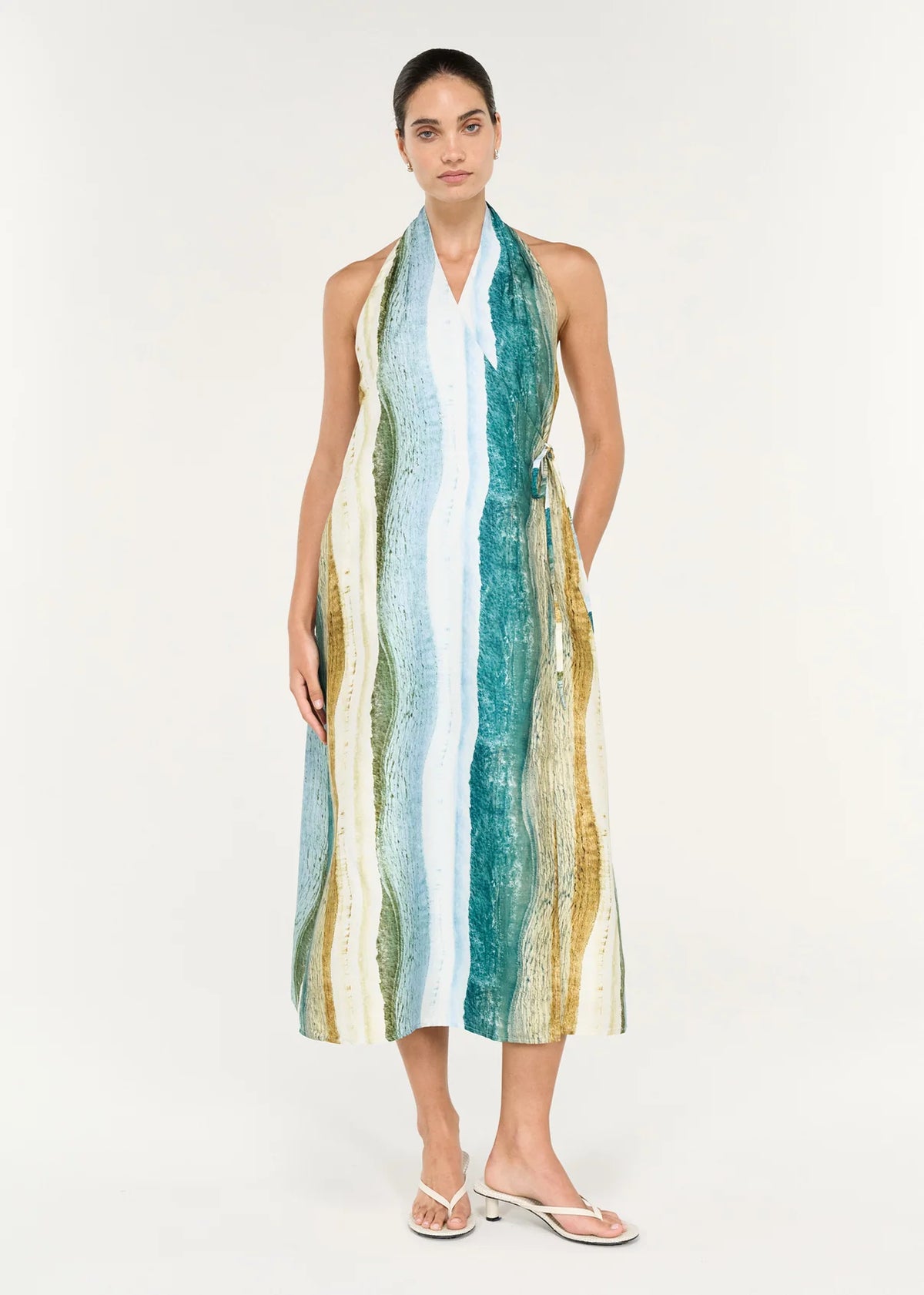 Anara Wrap Halter Maxi dress