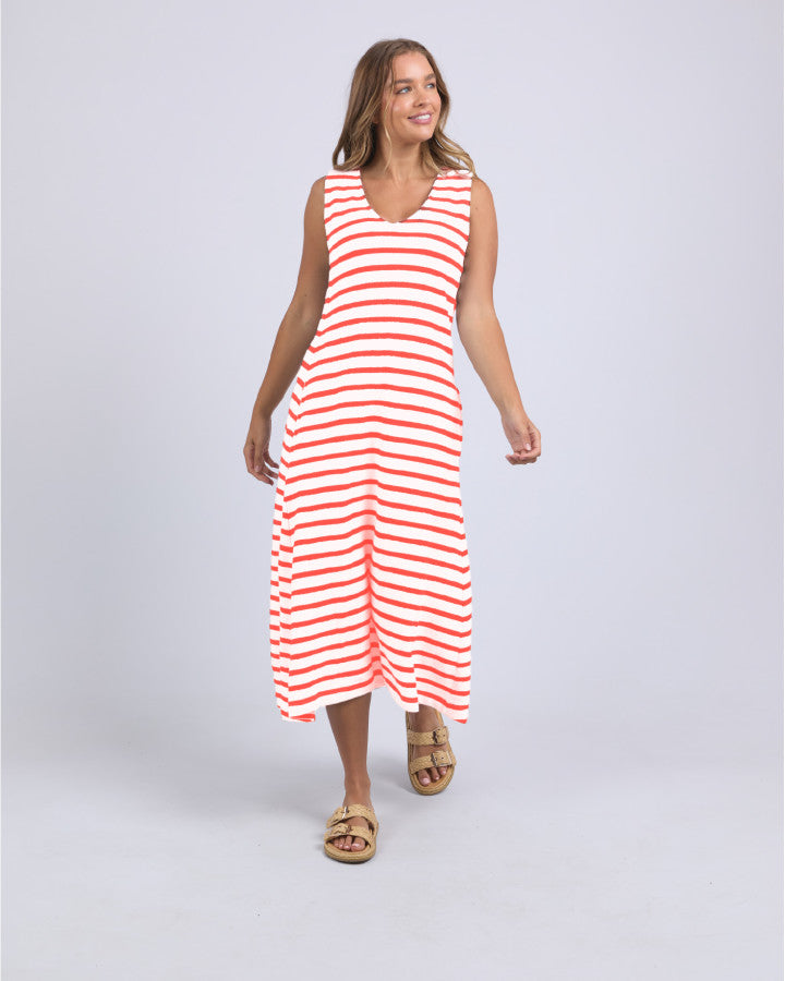 Aspen Stripe Dress | Grenadine & White Stripe