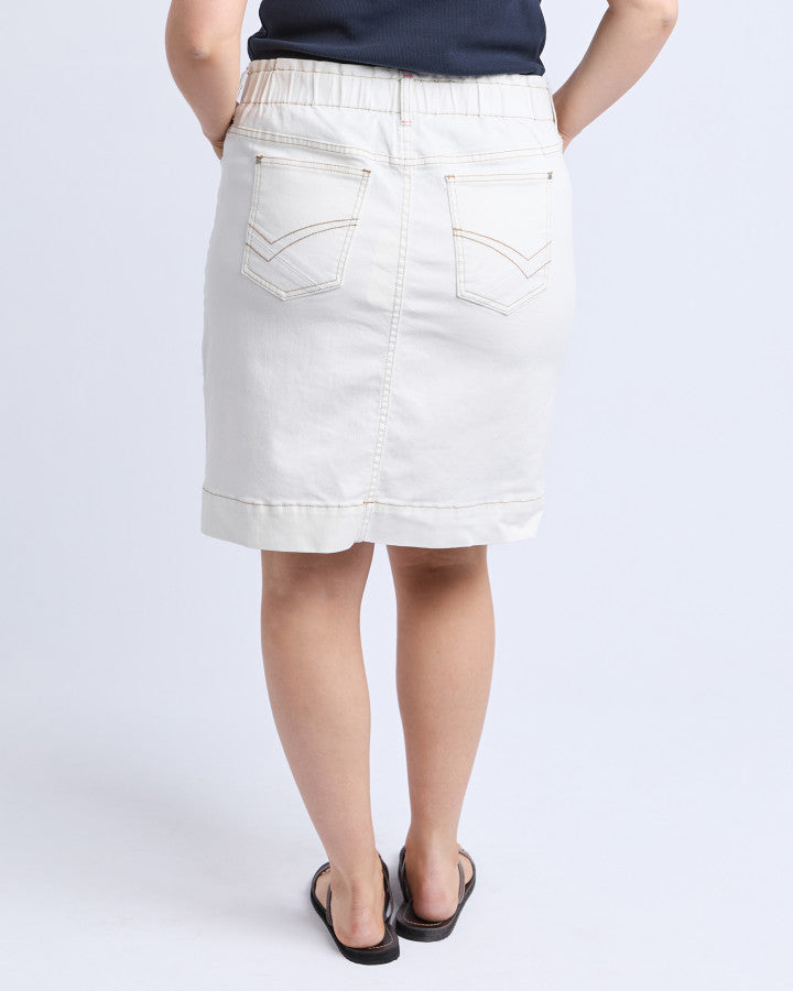 Atlas Denim Skirt | Vintage White