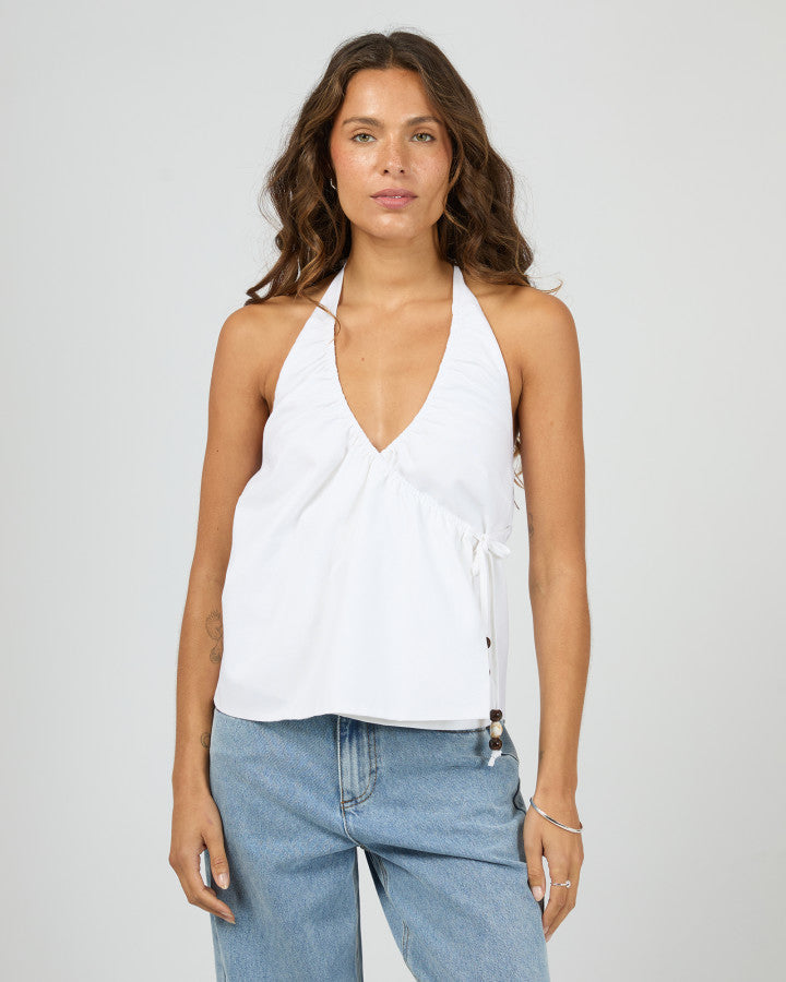 Bowie Tie Side Top | White
