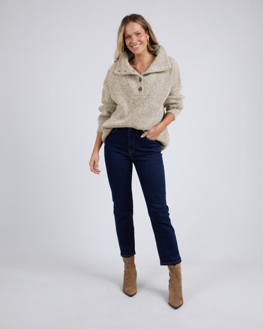 Bron Button Knit | Oatmeal