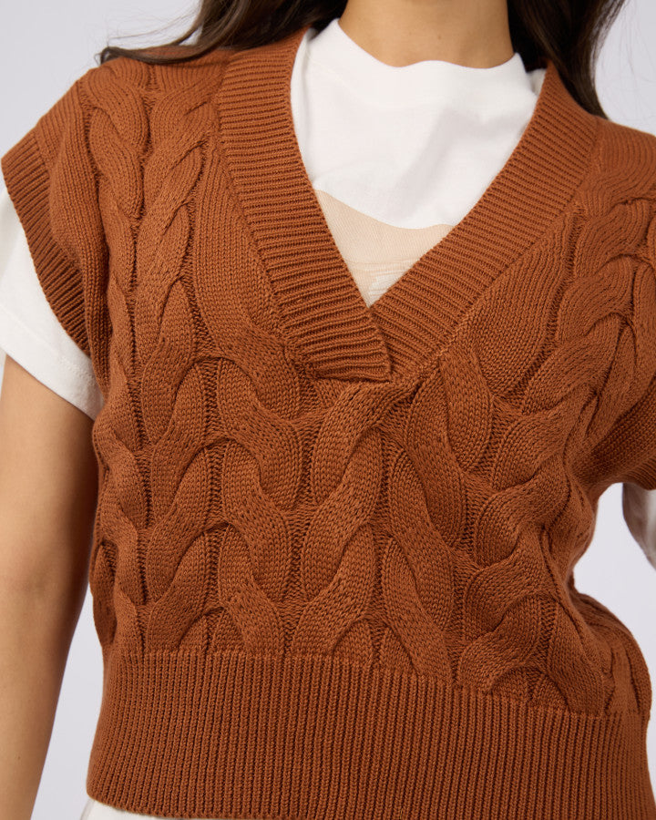 Brooklyn Knit Vest | Cinnamon