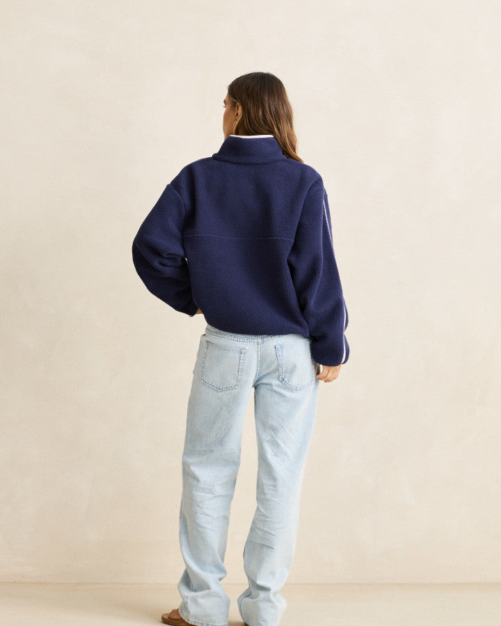 Camp Half Zip Sherpa Pullover | Ocean