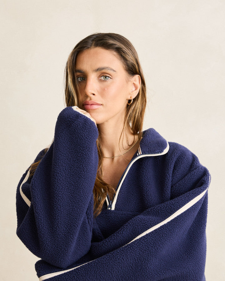 Camp Half Zip Sherpa Pullover | Ocean