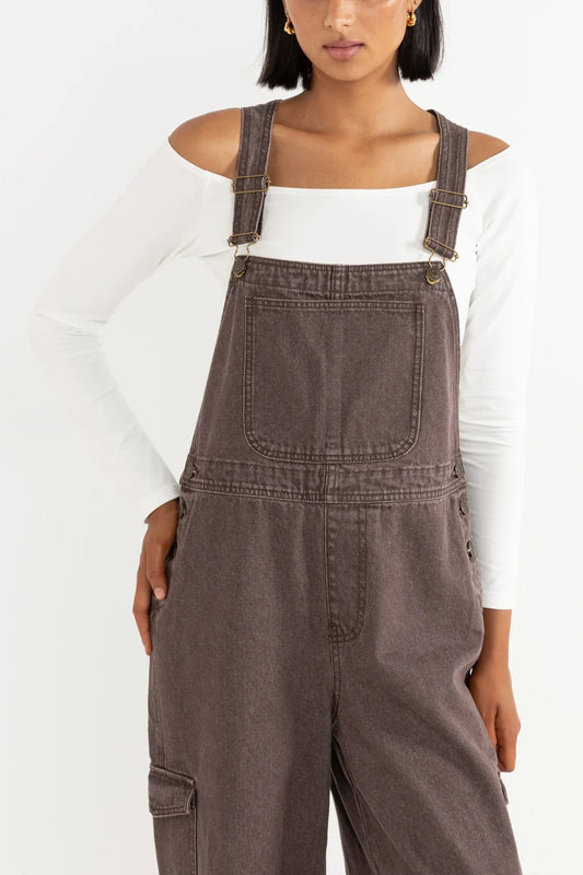 Charlie Wide Leg Overalls | Chocolate