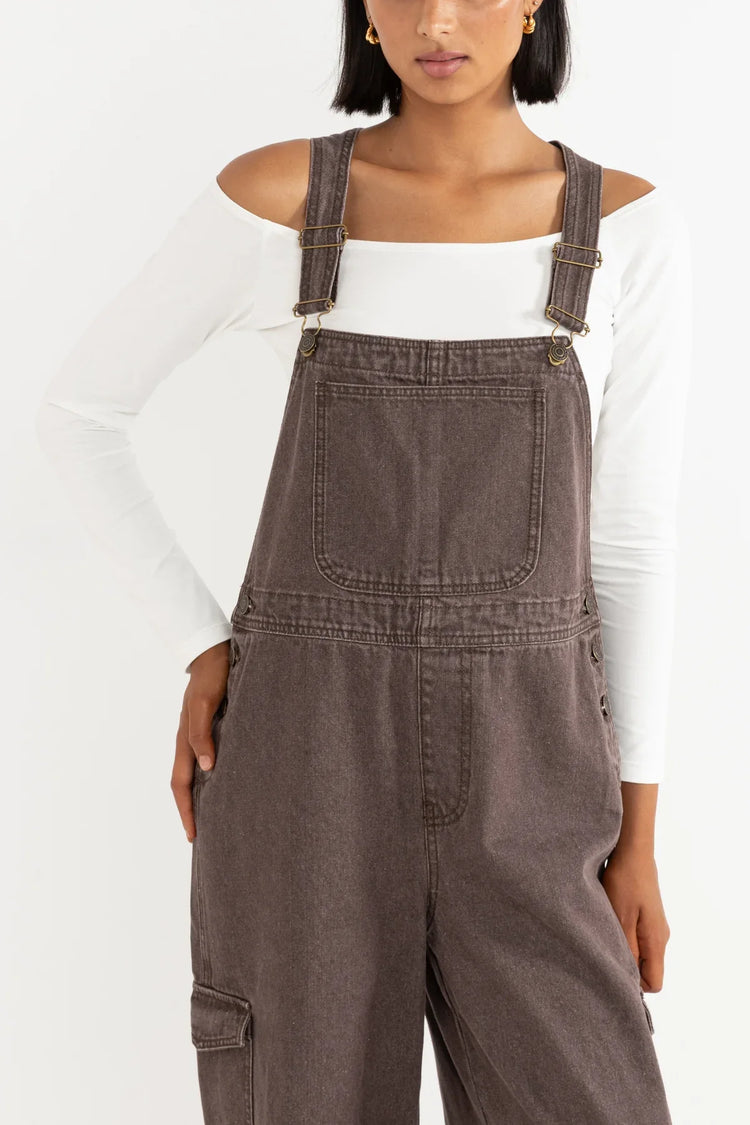 Charlie Wide Leg Overalls | Chocolate