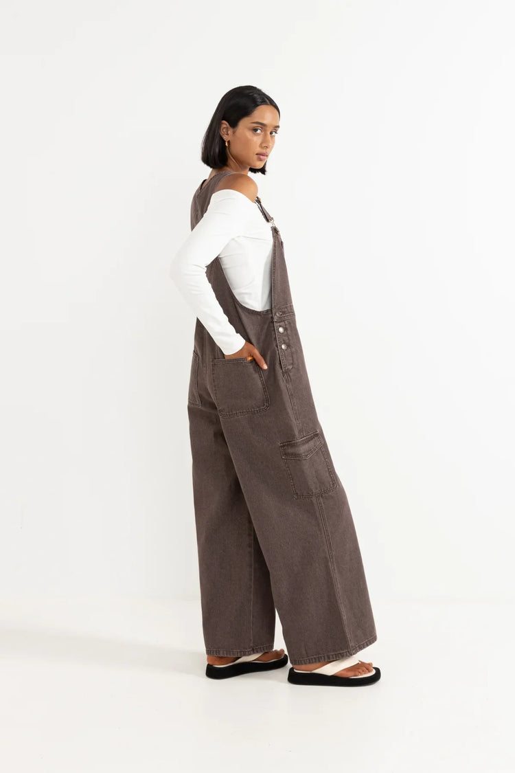 Charlie Wide Leg Overalls | Chocolate