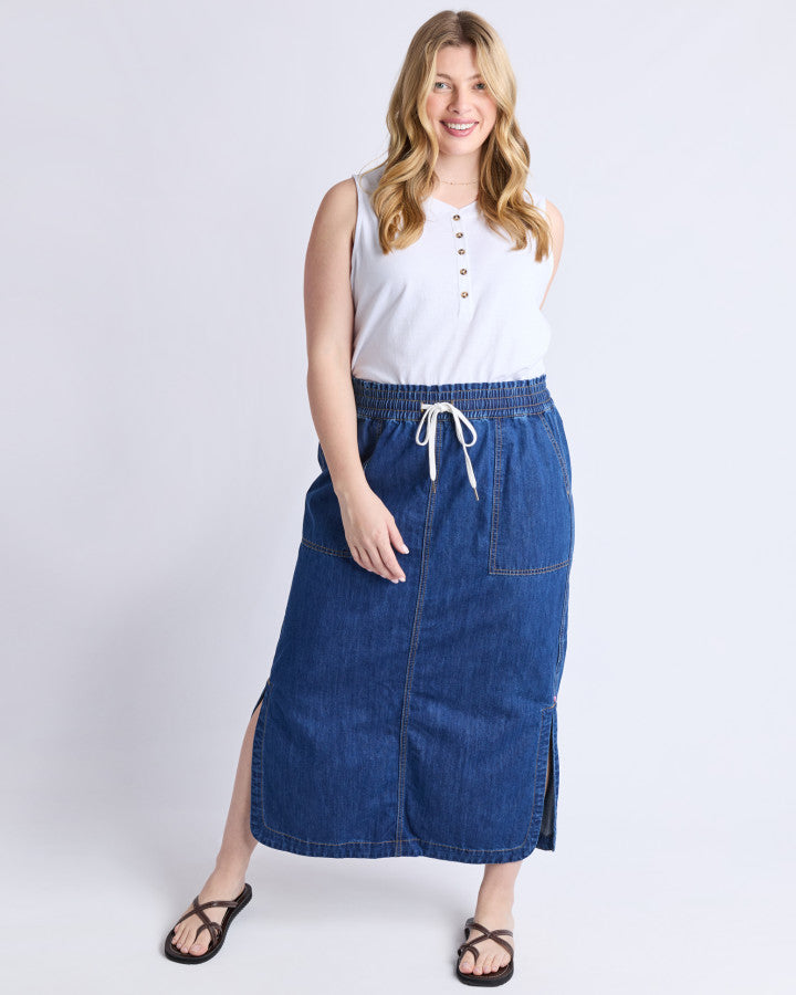 Clover Midi Denim Skirt