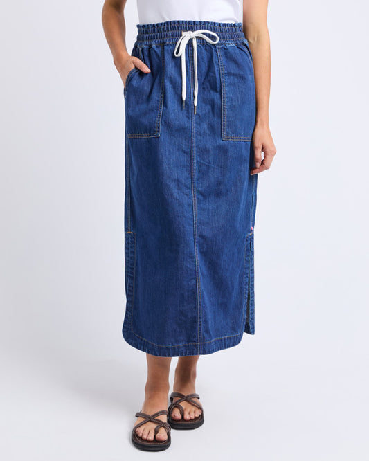 Clover Midi Denim Skirt