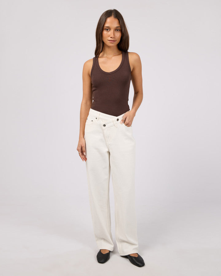 Darcy Wrap Around Baggy Jean | White