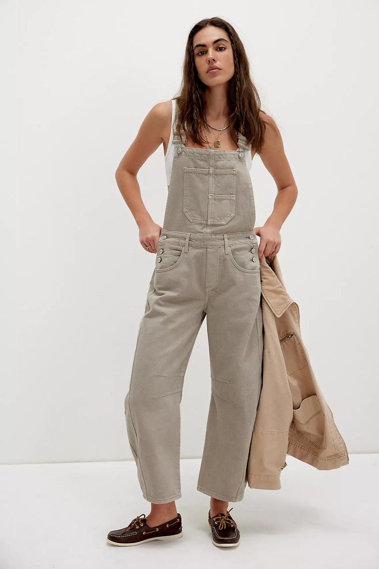 We The free Good Luck Barrel Leg Overalls | Cobblestone