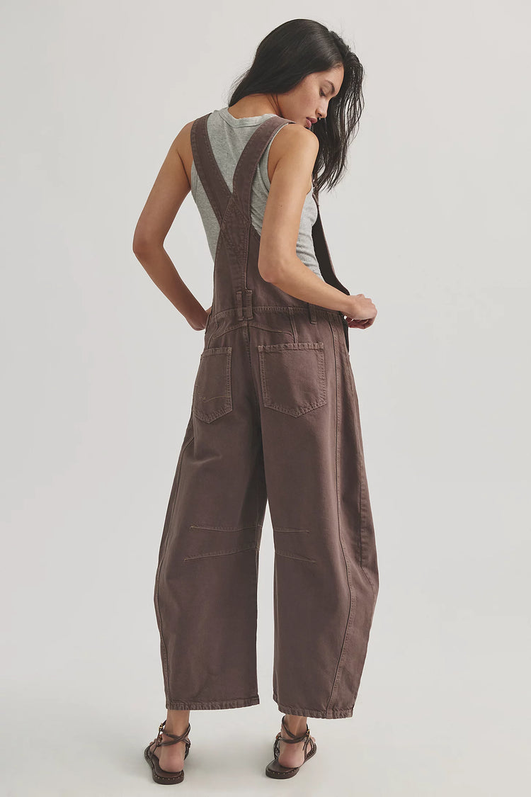We The free Good Luck Barrel Leg Overalls | Chocolate Mousse