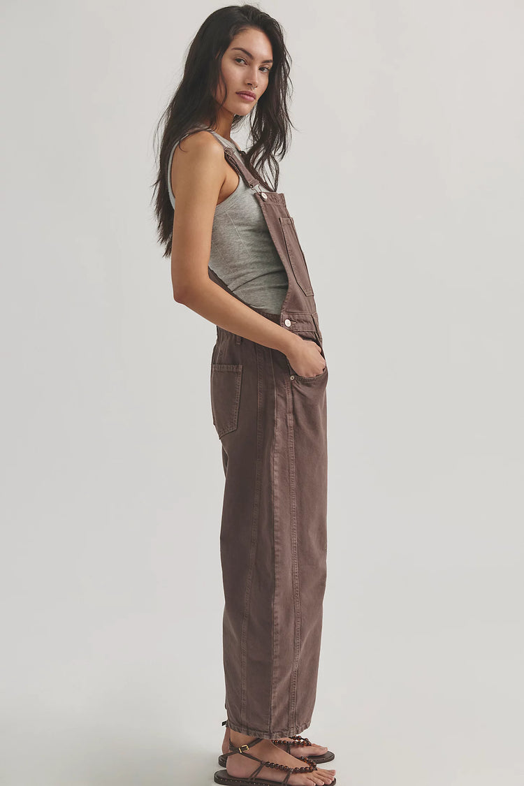 We The free Good Luck Barrel Leg Overalls | Chocolate Mousse