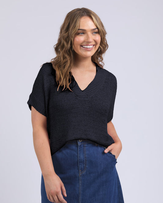 Elba Knit Top | Navy