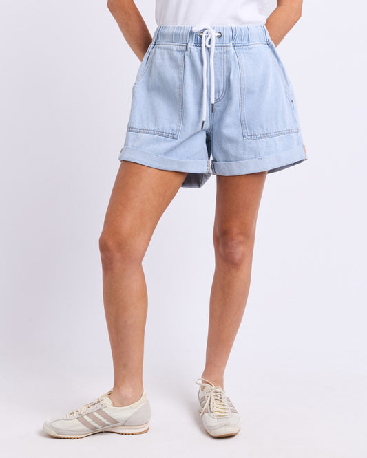 Emma Relaxed Denim Short | Light Blue Wash