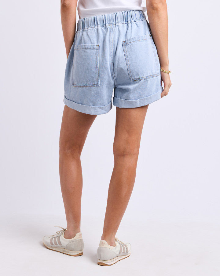 Emma Relaxed Denim Short | Light Blue Wash