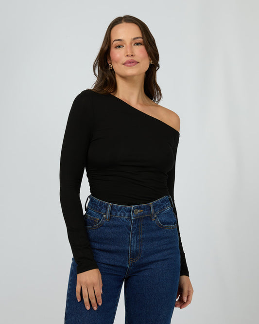 Evie Ruched Long Sleeve | Black