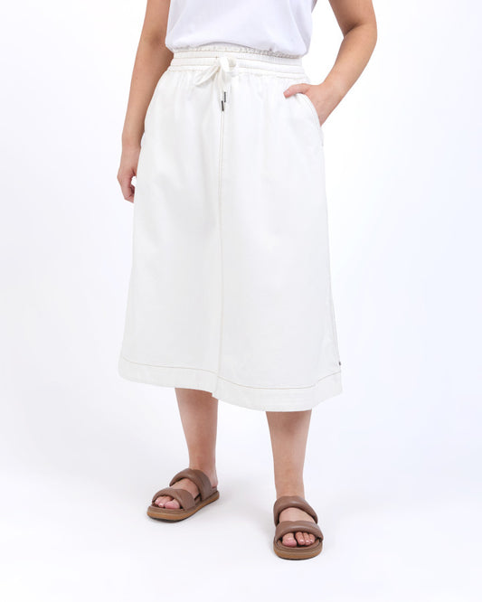 Greta Denim Skirt | Vintage White