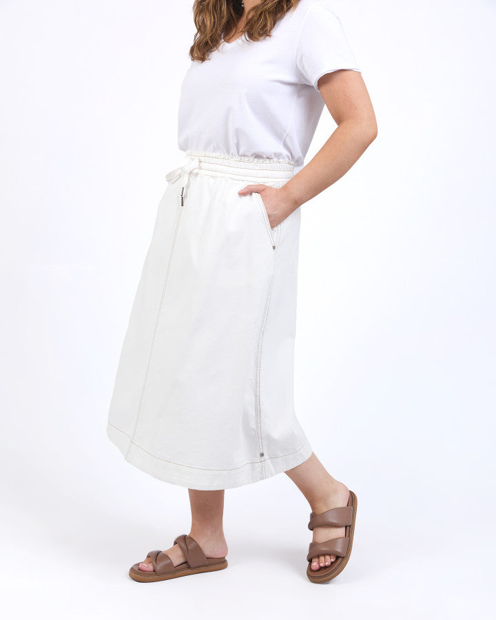 Greta Denim Skirt | Vintage White