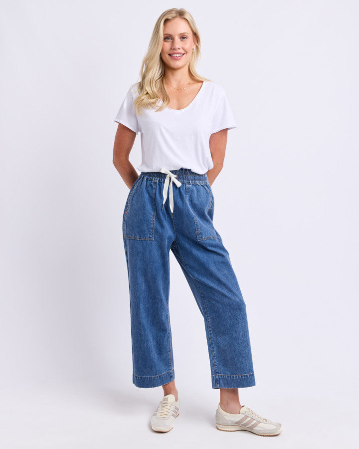 Greta Slim Leg Denim Pant | Mid Blue
