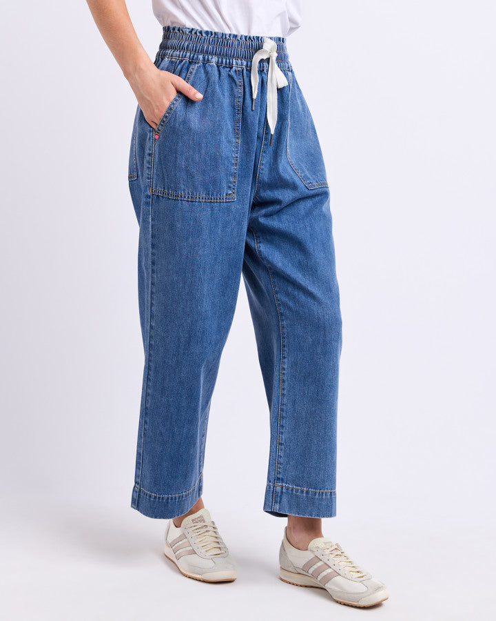 Greta Slim Leg Denim Pant | Mid Blue