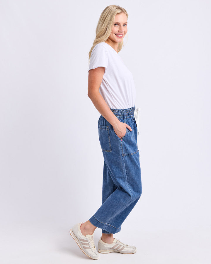 Greta Slim Leg Denim Pant | Mid Blue