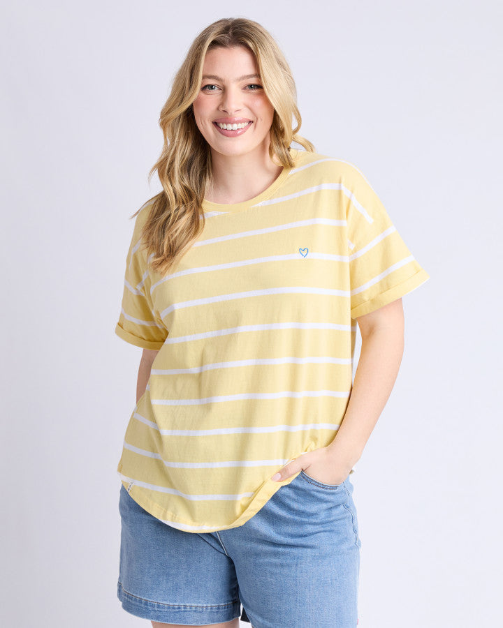 Halli SS Tee | Stripe | Banana