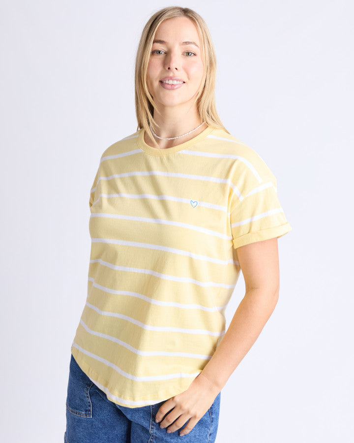 Halli SS Tee | Stripe | Banana