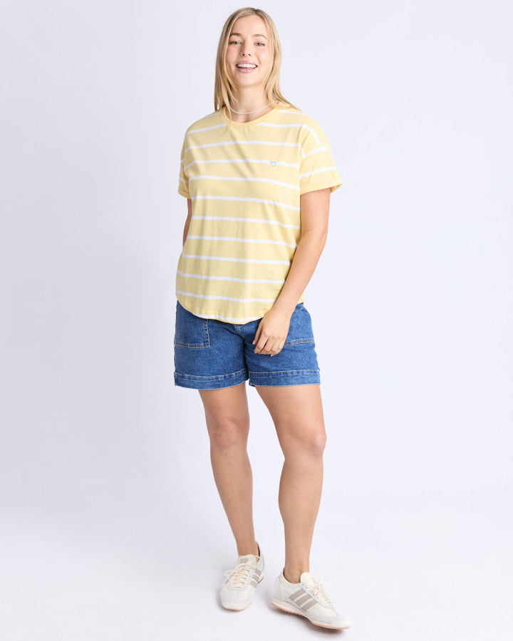 Halli SS Tee | Stripe | Banana
