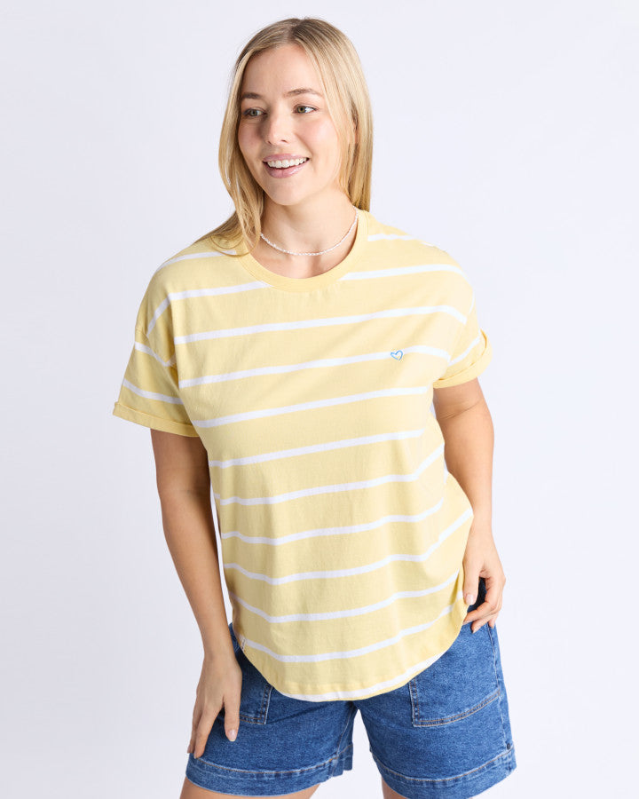 Halli SS Tee | Stripe | Banana