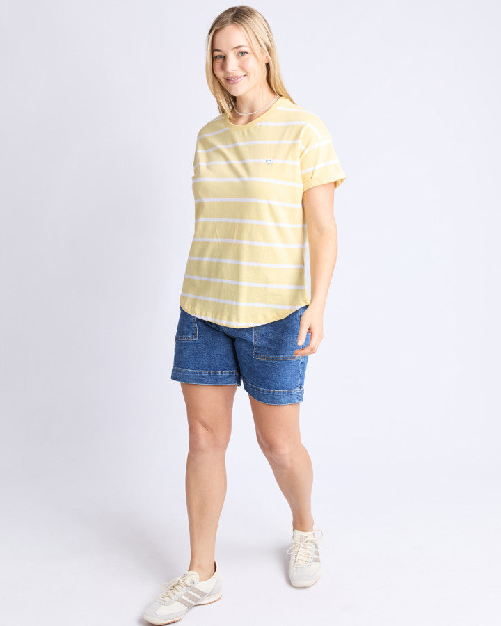 Halli SS Tee | Stripe | Banana