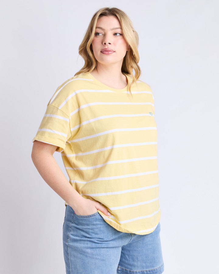 Halli SS Tee | Stripe | Banana