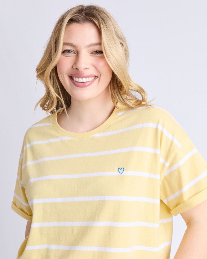 Halli SS Tee | Stripe | Banana