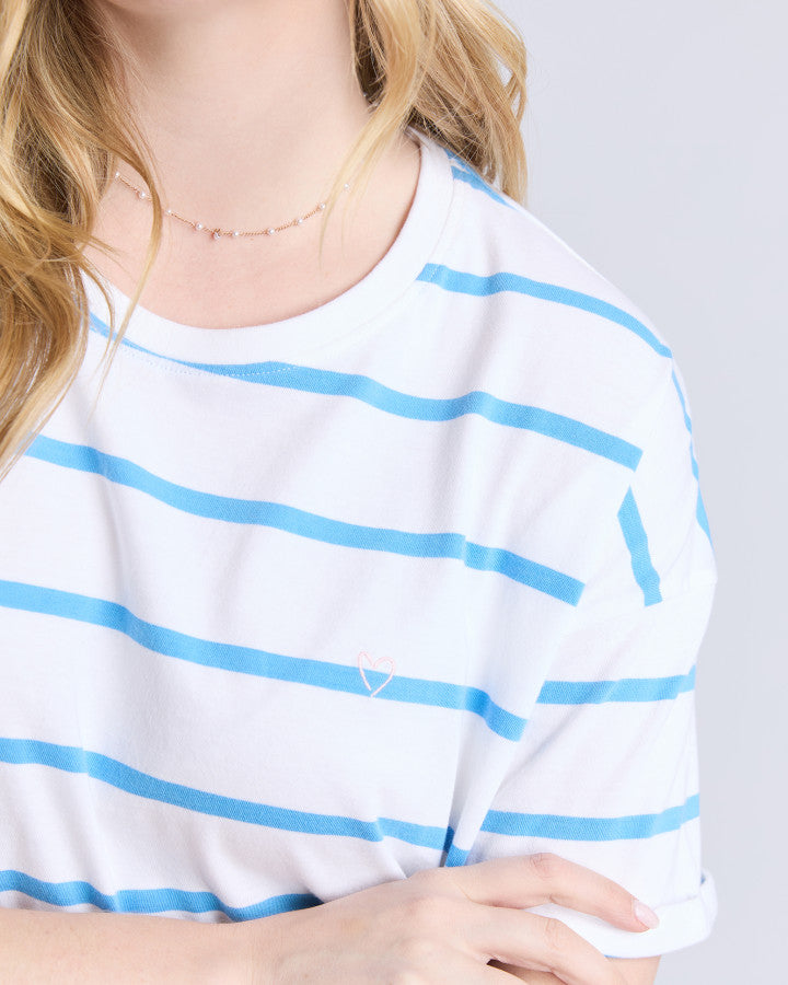 Halli SS Tee | Stripe | Blue