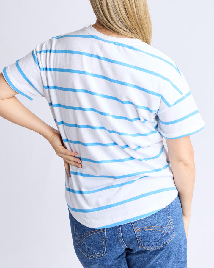 Halli SS Tee | Stripe | Blue