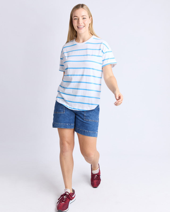 Halli SS Tee | Stripe | Blue