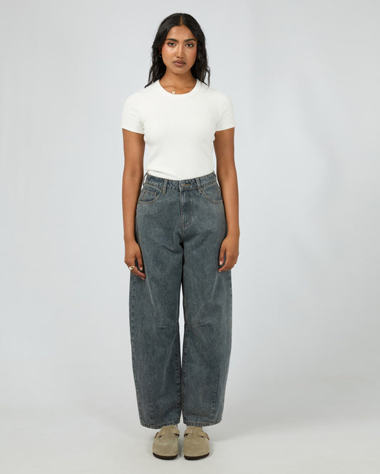 Hallie Barrel Leg Jean | Slate