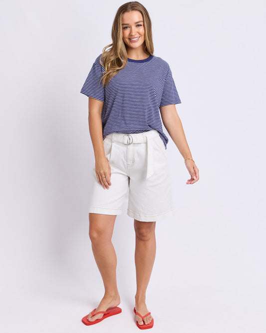 Hutch Stripe Tee | Navy White Stripe