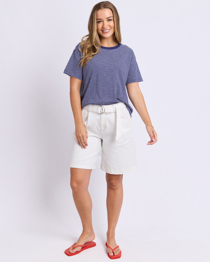 Hutch Stripe Tee | Navy White Stripe