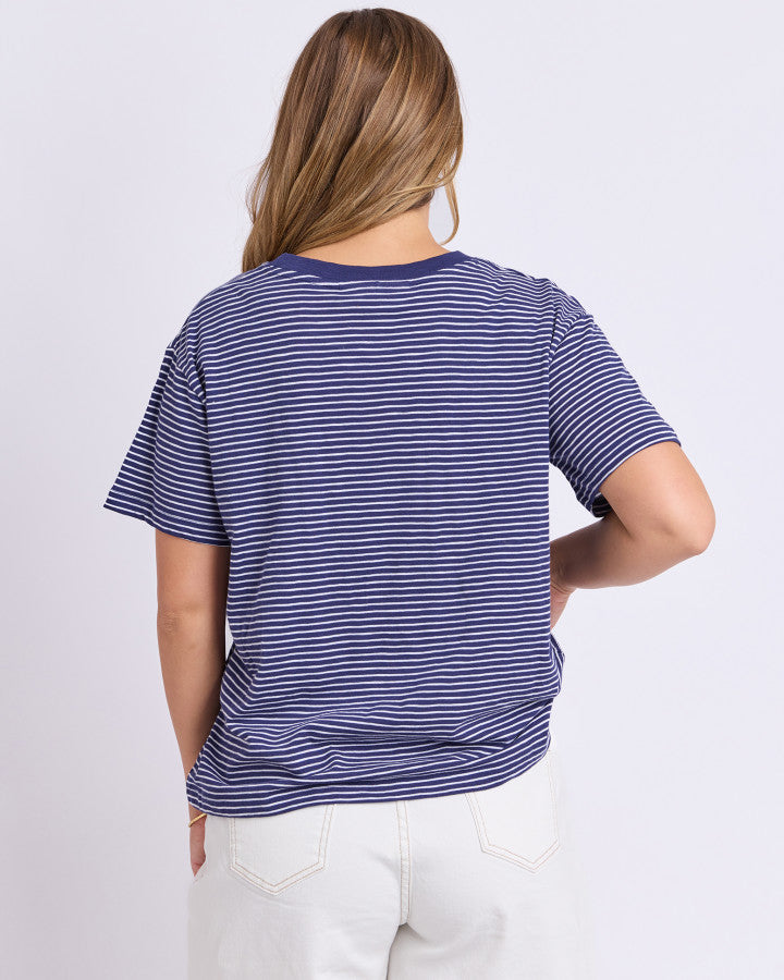 Hutch Stripe Tee | Navy White Stripe