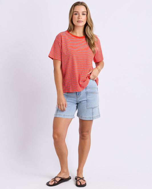 Hutch Stripe Tee | Red & White