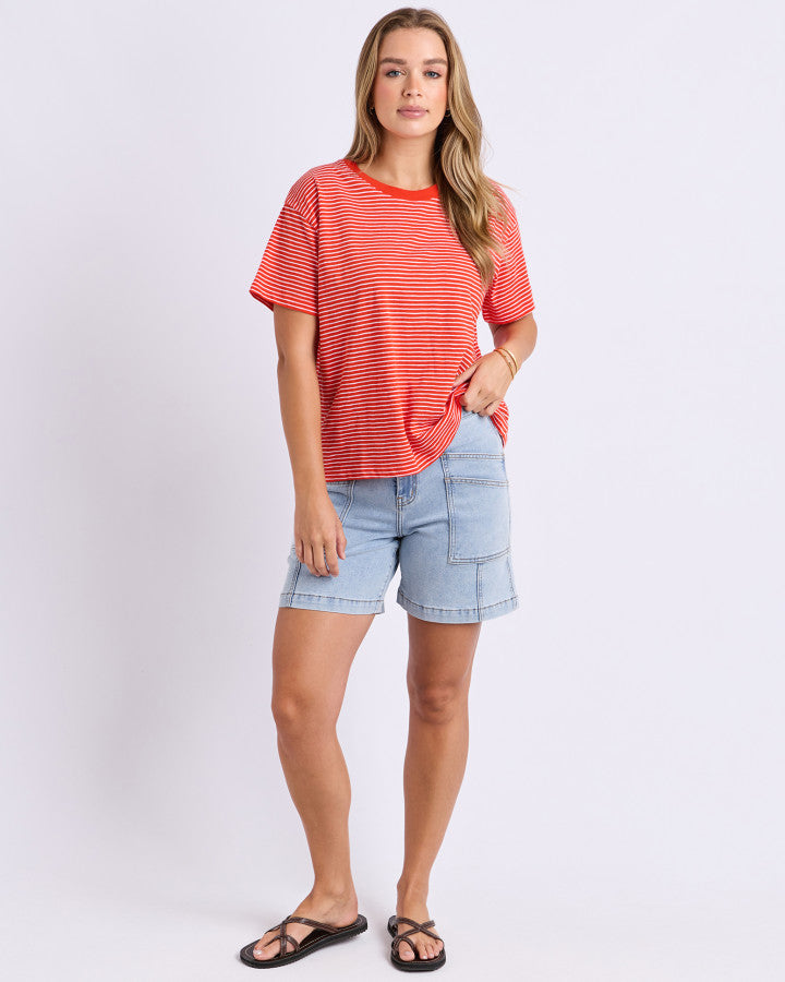 Hutch Stripe Tee | Red & White