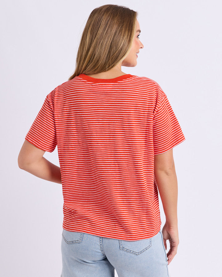 Hutch Stripe Tee | Red & White