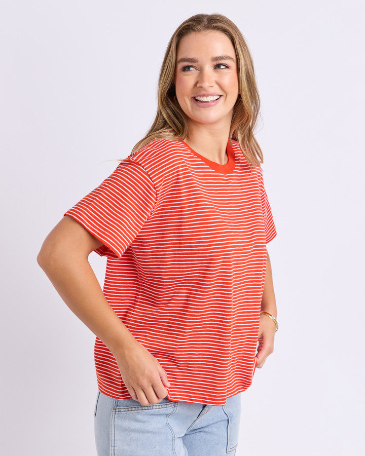 Hutch Stripe Tee | Red & White