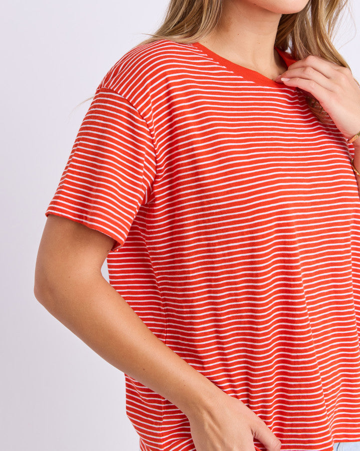 Hutch Stripe Tee | Red & White