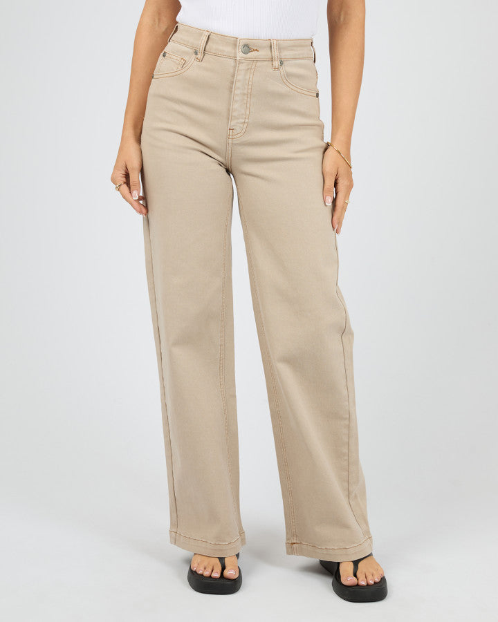 Jacqui Wide Leg Jean | Beige