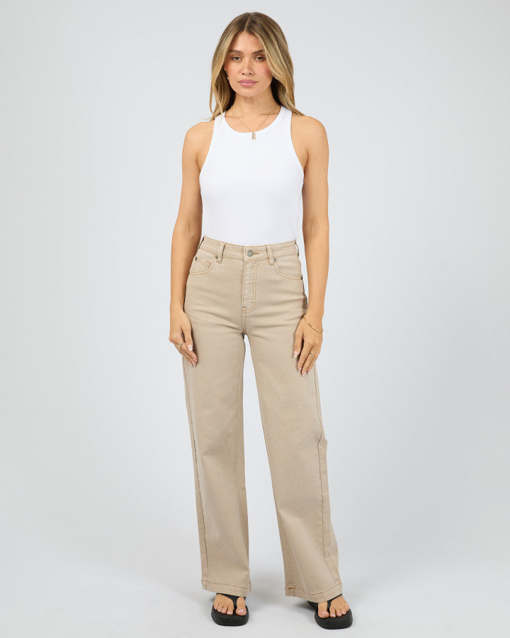 Jacqui Wide Leg Jean | Beige