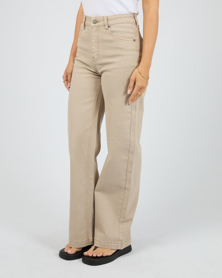 Jacqui Wide Leg Jean | Beige