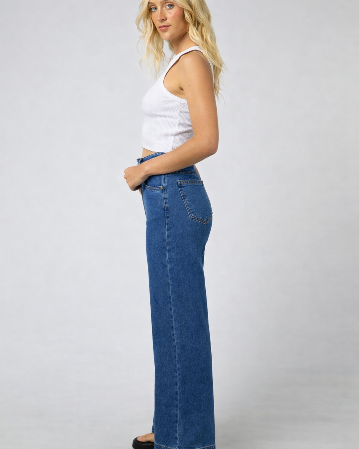Jacqui Wide Leg Jean Petite | Denim
