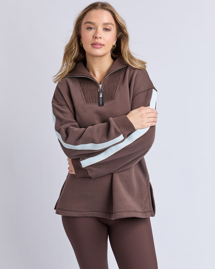 Knit Collar Crew | Coffee